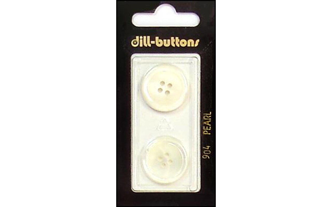 Dill Buttons 20mm 2pc 4 Hole Pearlized White